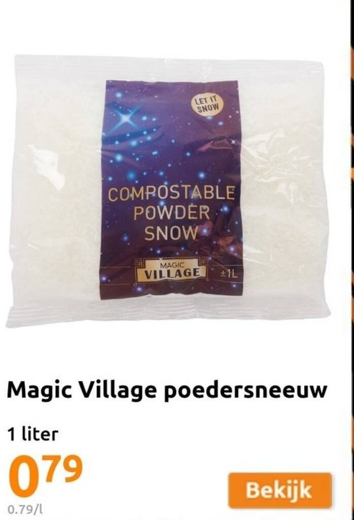 Magic Village Poedersneeuw 1 Liter Aanbieding Bij Action