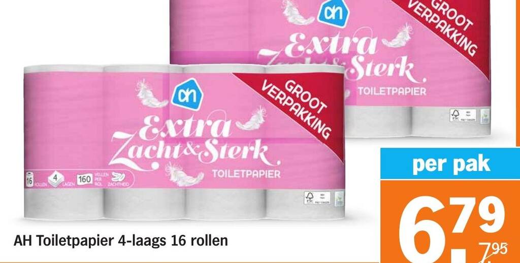 Ah Toiletpapier Laags Rollen Aanbieding Bij Albert Heijn