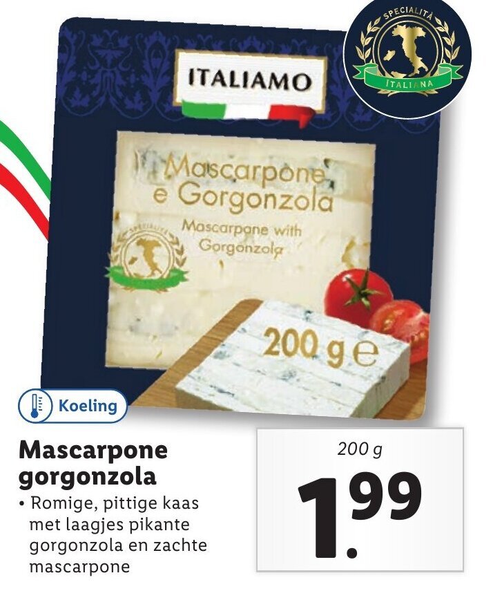 Mascarpone Gorgonzola 200g Aanbieding Bij Lidl