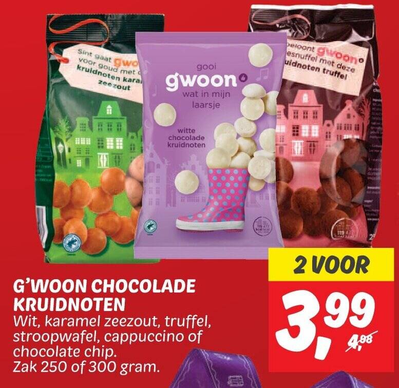 G WOON CHOCOLADE KRUIDNOTEN Aanbieding Bij Dekamarkt