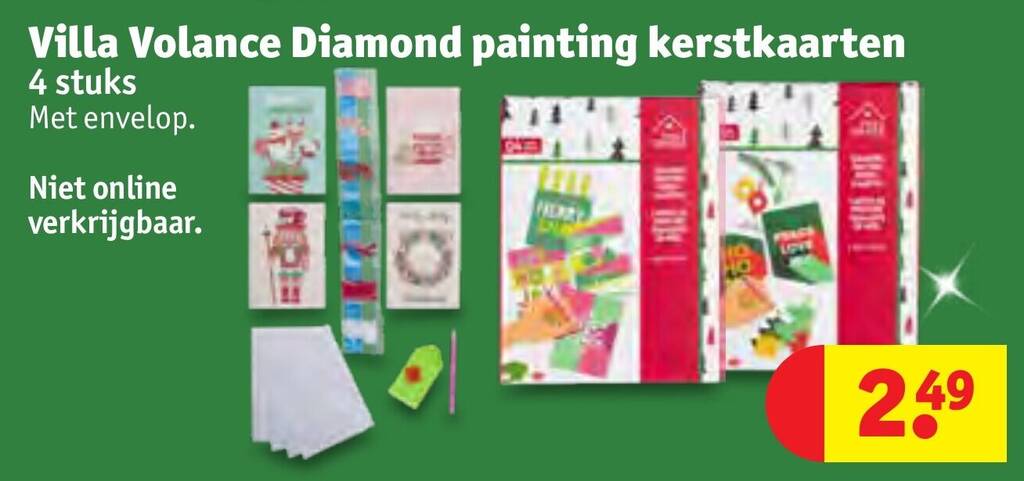 Villa Volance Diamond Painting Kerstkaarten Aanbieding Bij Kruidvat