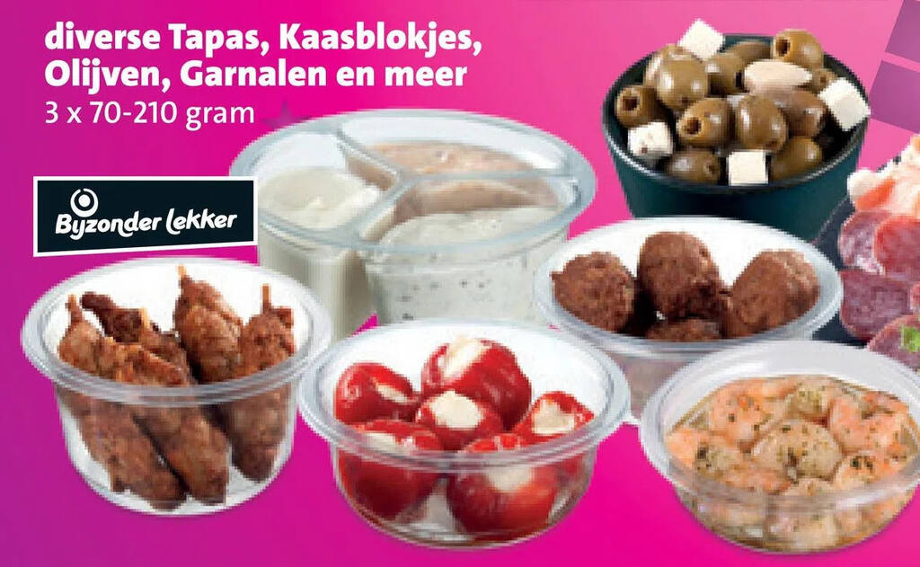 Diverse Tapas Kaasblokjes Olijven Garnalen En Meer Aanbieding Bij