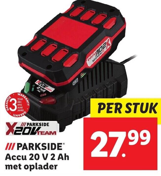 Parkside Accu V Ah Met Oplader Aanbieding Bij Lidl