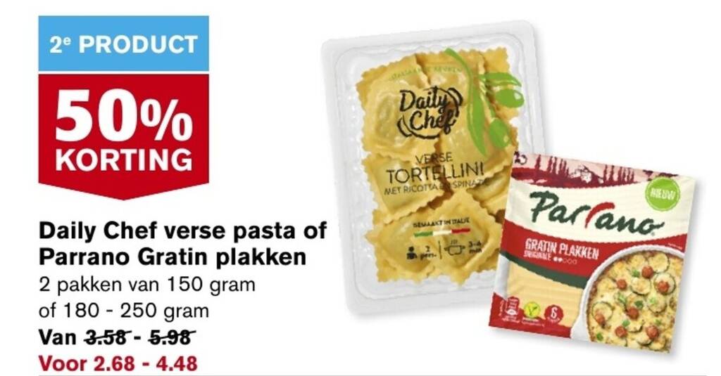 Daily Chef Verse Pasta Of Parrano Gratin Plakken Aanbieding Bij Hoogvliet