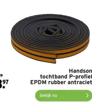 Handson Tochtband P Profiel EPDM Rubber Antraciet Aanbieding Bij GAMMA