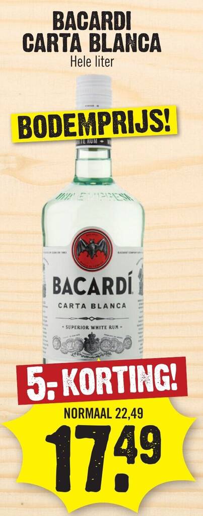 Bacardi Carta Blanca Aanbieding Bij Dirk