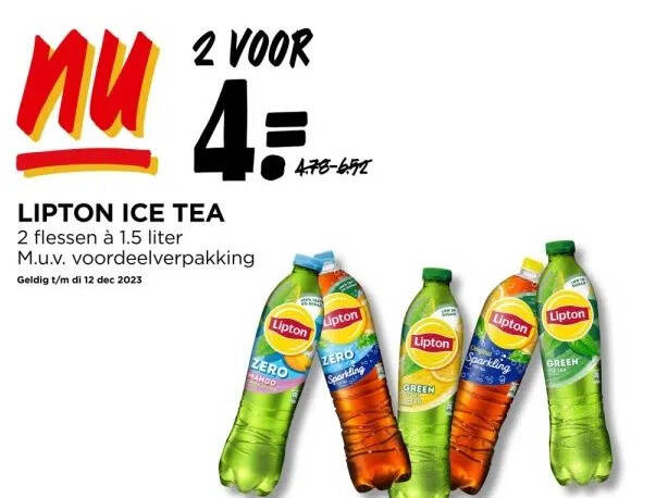 Lipton Ice Tea Flessen Liter M U V Voordeelverpakking