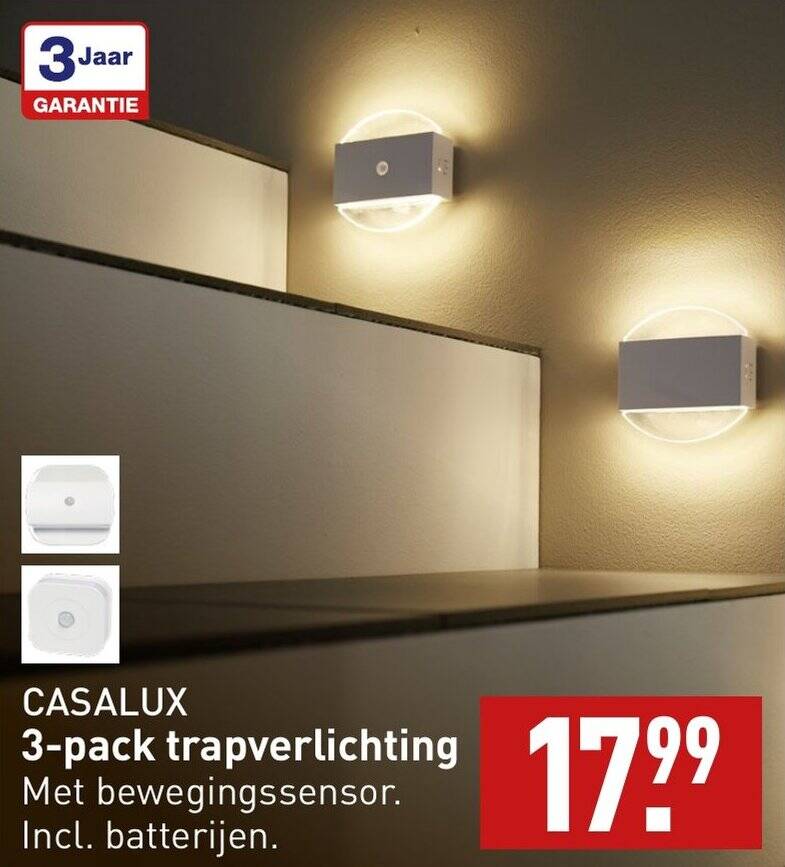 CASALUX 3 Pack Trapverlichting Aanbieding Bij ALDI