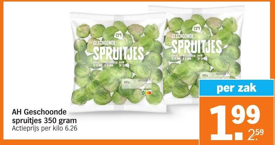 Ah Geschoonde Spruitjes Gram Aanbieding Bij Albert Heijn