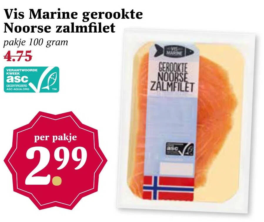 Vis Marine Gerookte Noorse Zalmfilet Aanbieding Bij Mcd Supermarkt