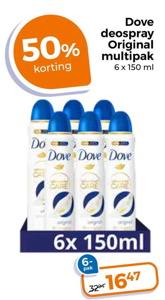 Dove Deospray Original Multipak Aanbieding Bij Trekpleister