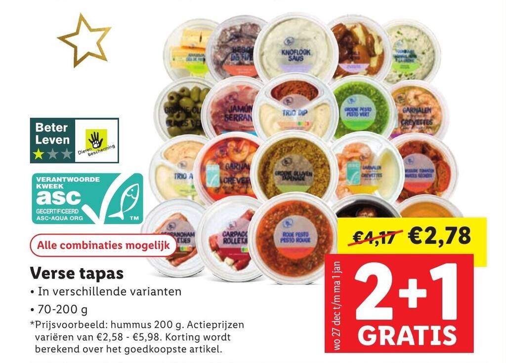 Verse Tapas 2 1 Gratis Aanbieding Bij Lidl