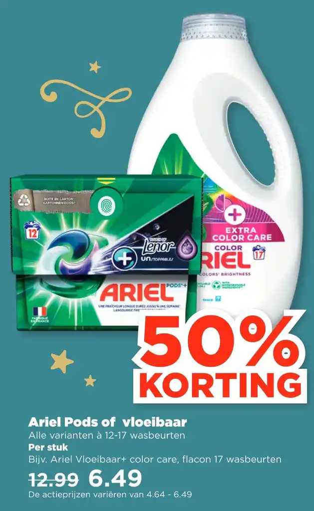 Ariel Pods Of Vloeibaar Aanbieding Bij Plus