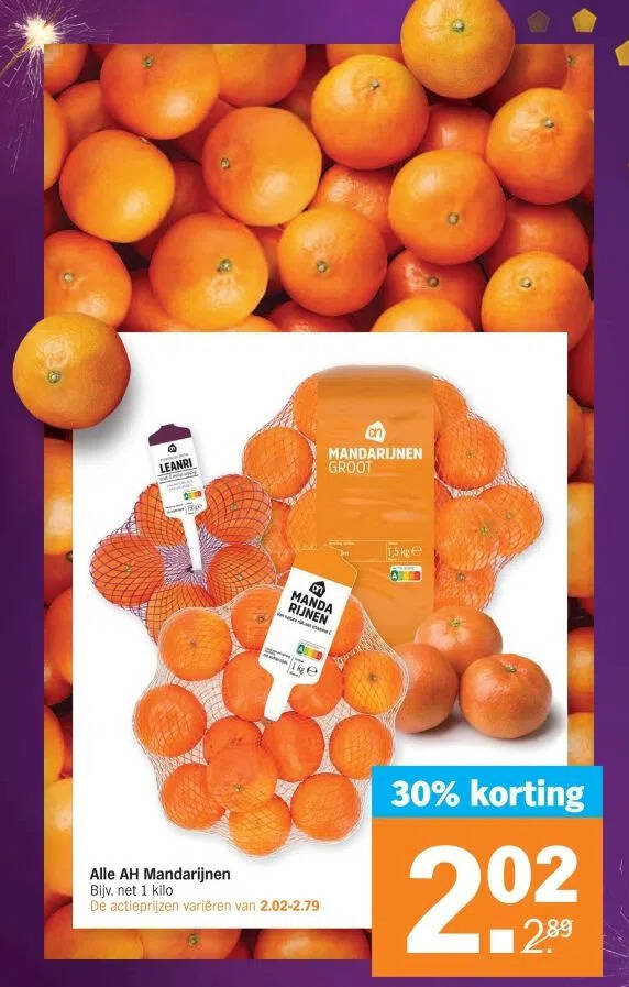 Alle Ah Mandarijnen Bijv Net 1 Kilo Aanbieding Bij Albert Heijn