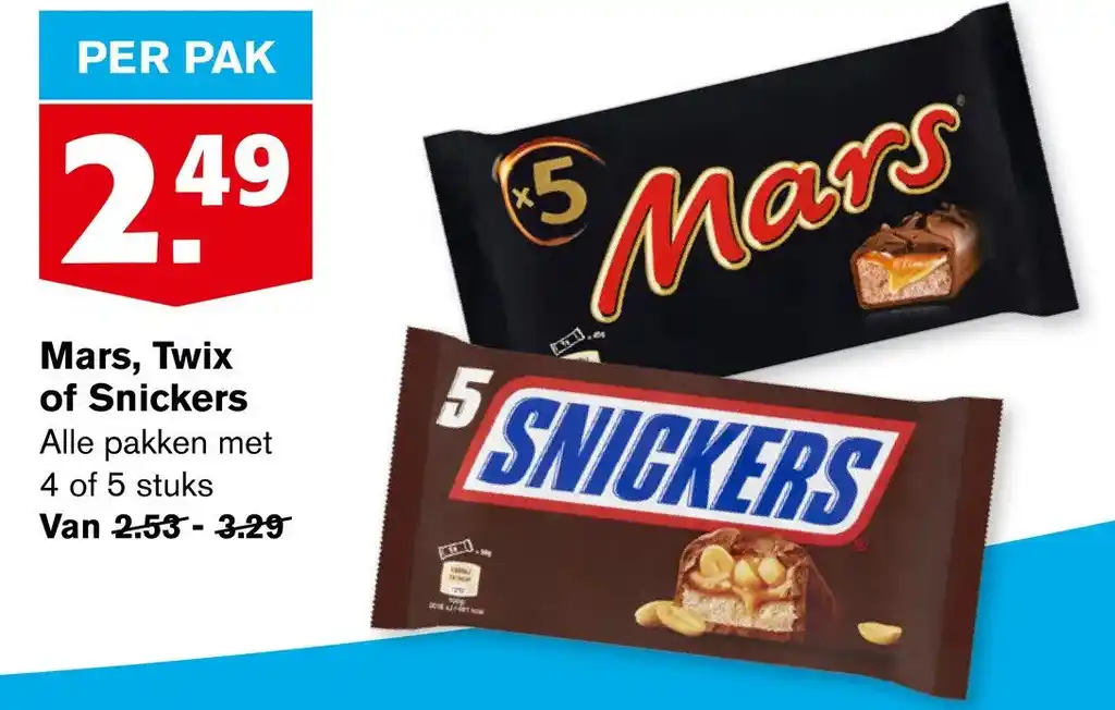 Mars Twix Of Snickers Aanbieding Bij Hoogvliet