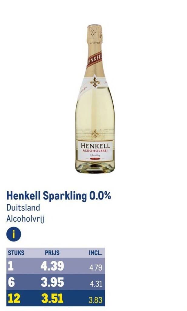 Henkell Sparkling Duistsland Aanbieding Bij Makro