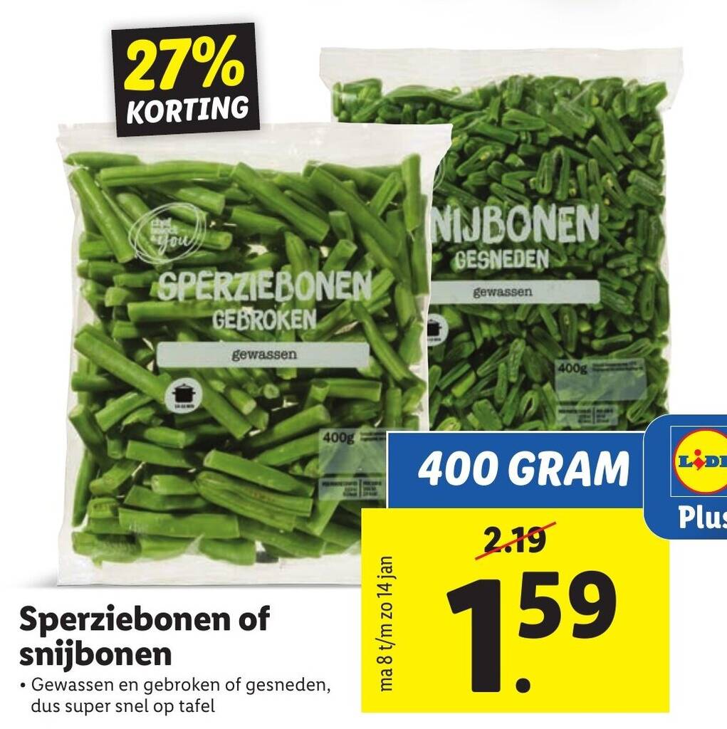 Sperziebonen Of Snijbonen Gram Aanbieding Bij Lidl