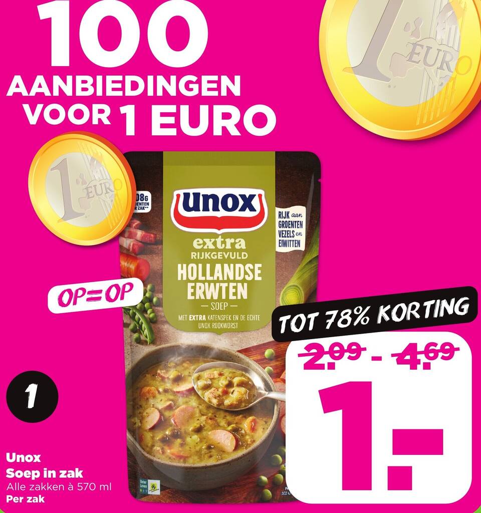 Unox Soep In Zak Aanbieding Bij PLUS