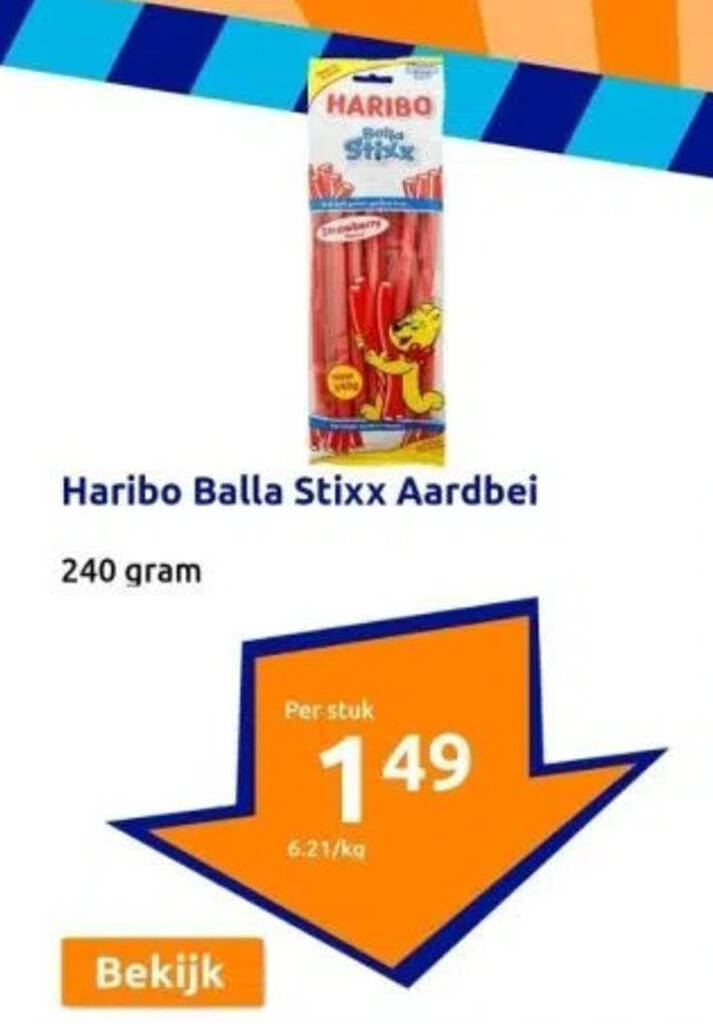 Haribo Balla Stixx Aardbei Gram Aanbieding Bij Action