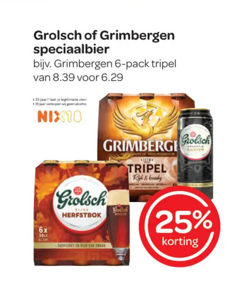 Grolsch Of Grimbergen Speciaalbier Aanbieding Bij Spar