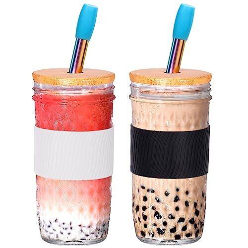 Spurtar Bubble Tea Bekerset Glazen Containers Ml Drinkbekers Met