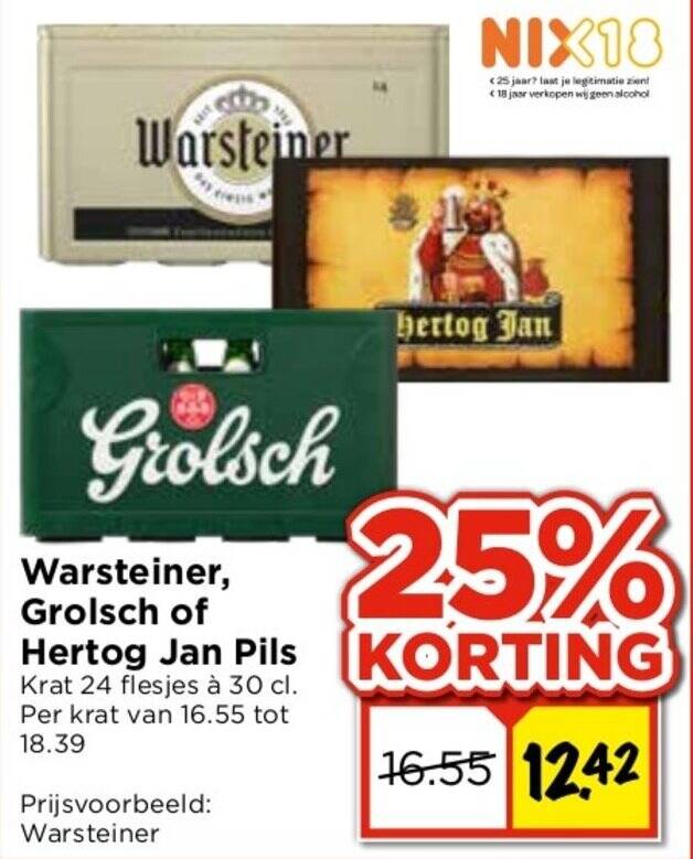 Warsteiner Grolsch Of Hertog Jan Pils Aanbieding Bij Vomar Voordeelmarkt