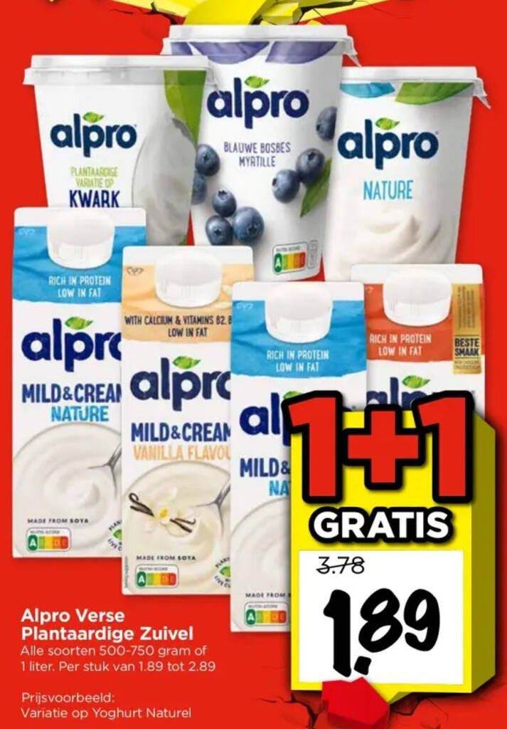 Alpro Verse Plantaardige Zuivel Aanbieding Bij Vomar Voordeelmarkt