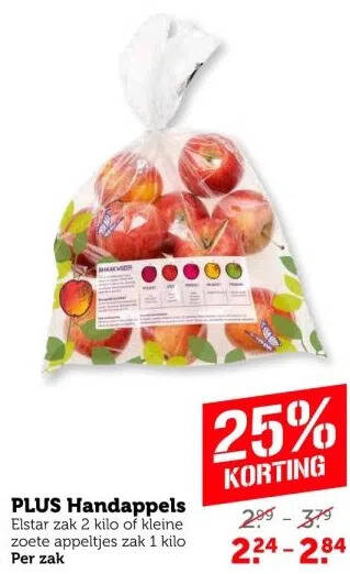 Plus Handappels Elstar Zak 2 Kilo Of Kleine Zoete Appeltjes Zak 1 Kilo