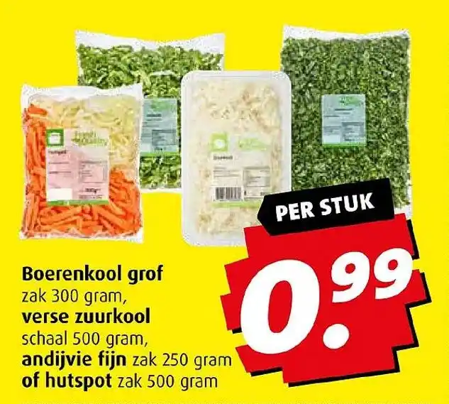 Boerenkool Grof Verse Zuurkool Andijvie Fijn Of Hutspot Za Aanbieding