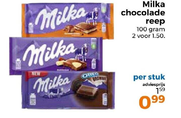 Milka Chocolade Reep 100 Gram Aanbieding Bij Trekpleister