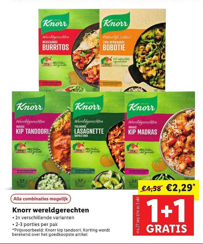 Knorr Wereldgerechten 1 1 Gratis Aanbieding Bij Lidl