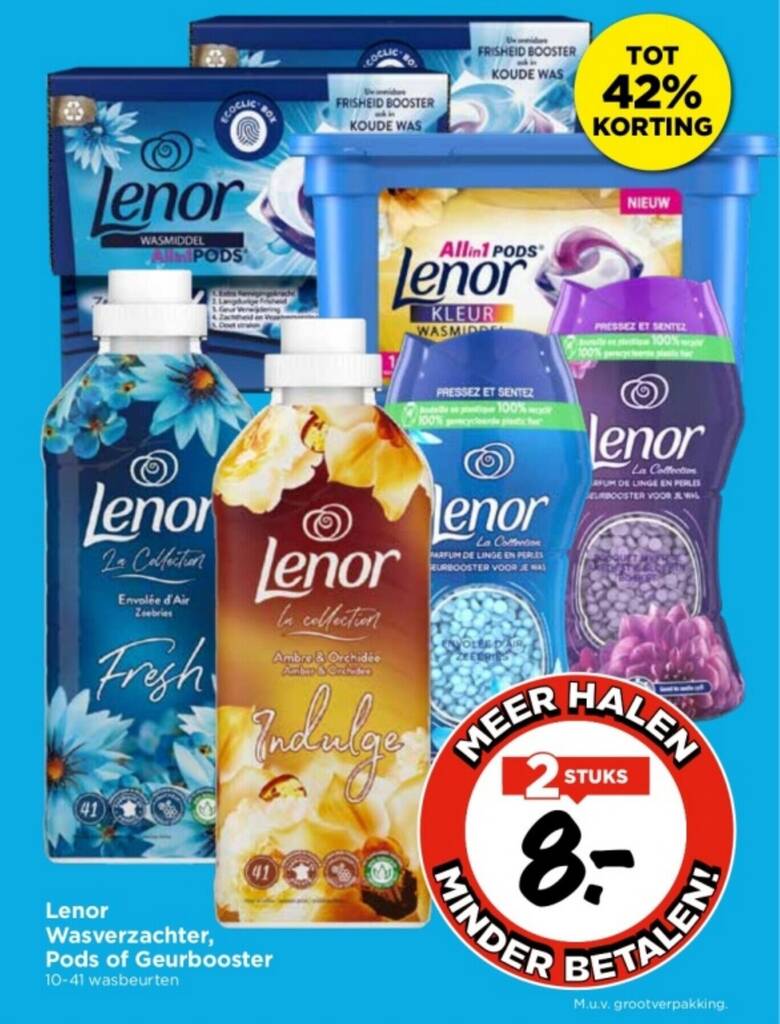 Lenor Wasverzachter Pods Of Geurbooster Aanbieding Bij Vomar Voordeelmarkt