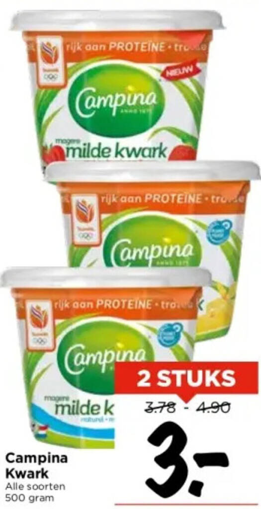 Campina Kwark 500g Aanbieding Bij Vomar Voordeelmarkt