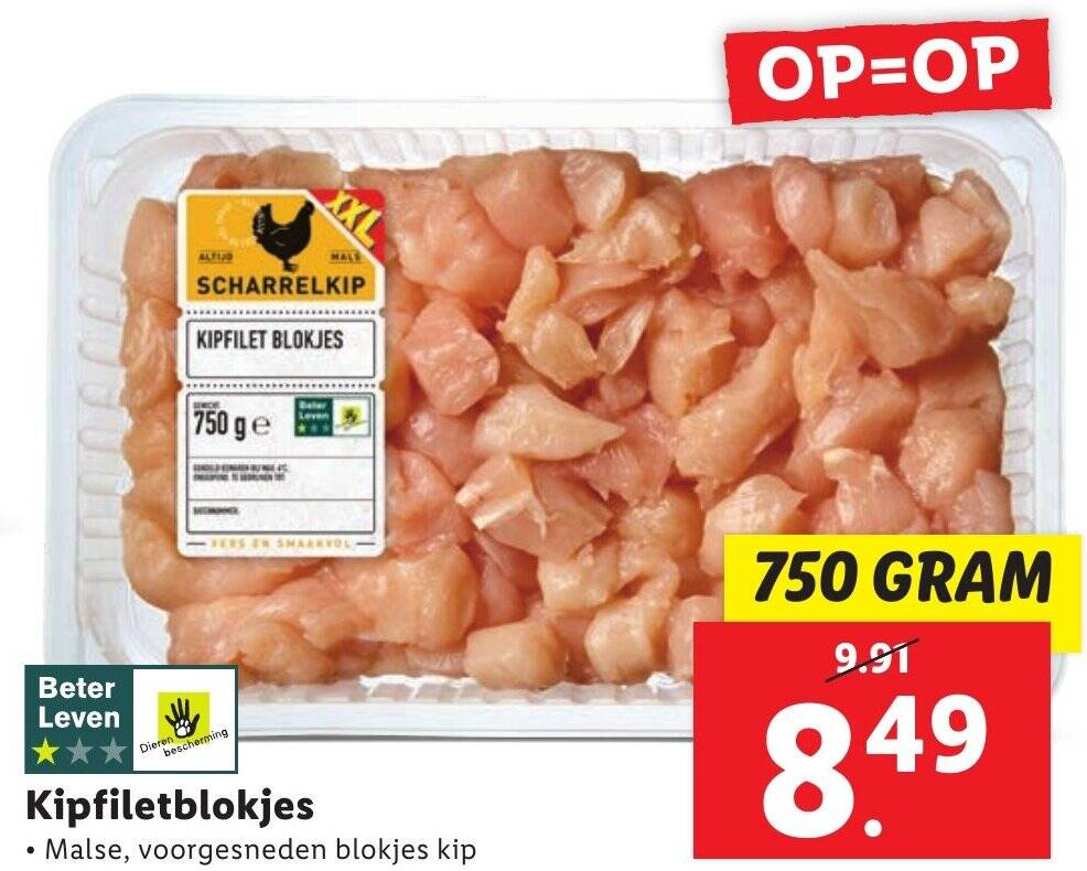 Kipfiletblokjes 750g Aanbieding Bij Lidl