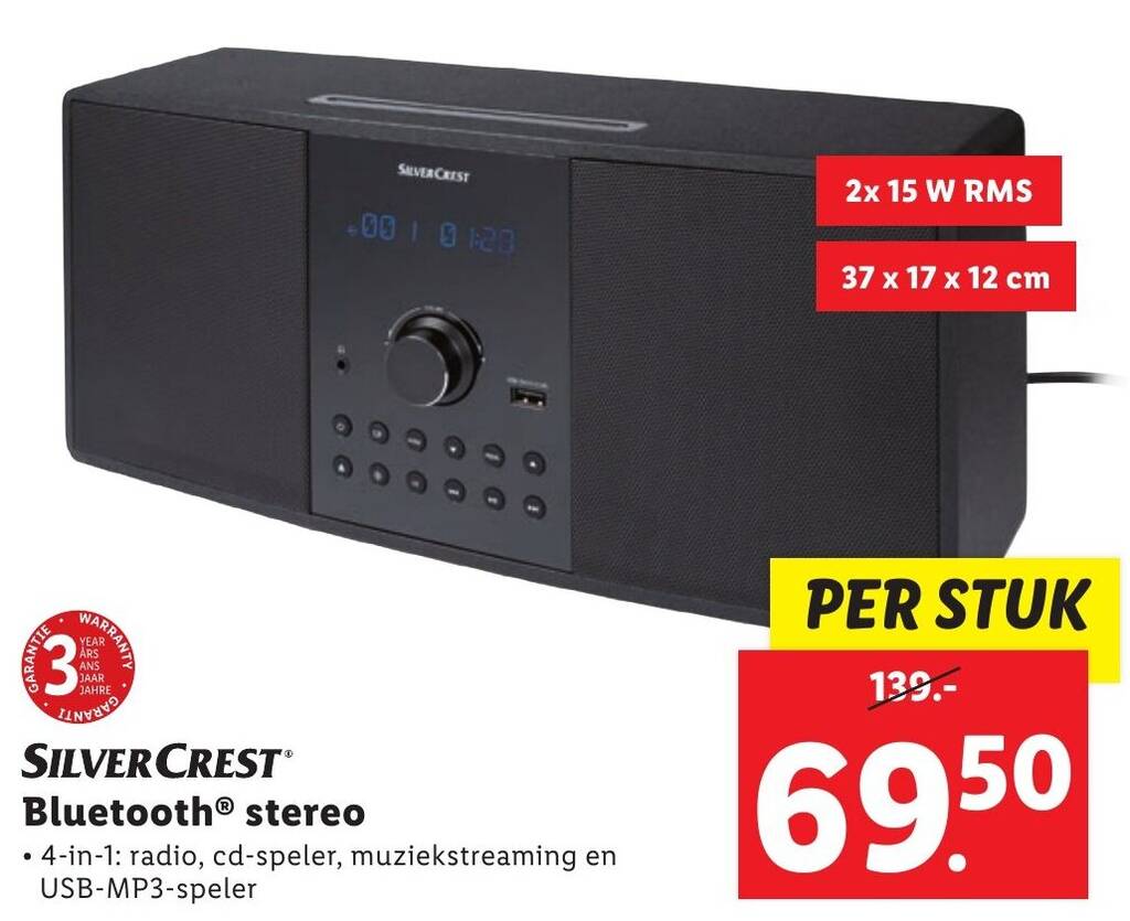 SILVERCREST Bluetooth Stereo Aanbieding Bij Lidl