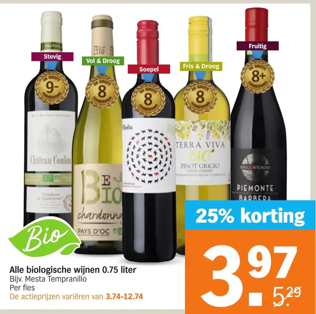 Alle Biologische Wijnen 0 75 Liter Aanbieding Bij Albert Heijn