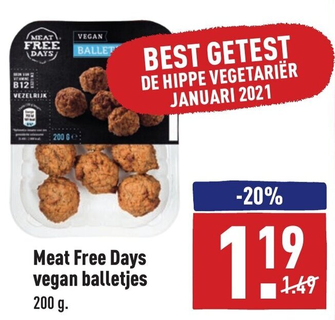 Meat Free Days Vegan Balletjes G Aanbieding Bij Aldi