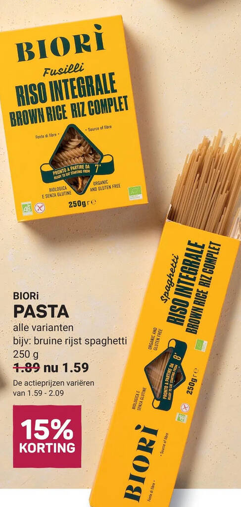 BIORI PASTA Aanbieding Bij Ekoplaza