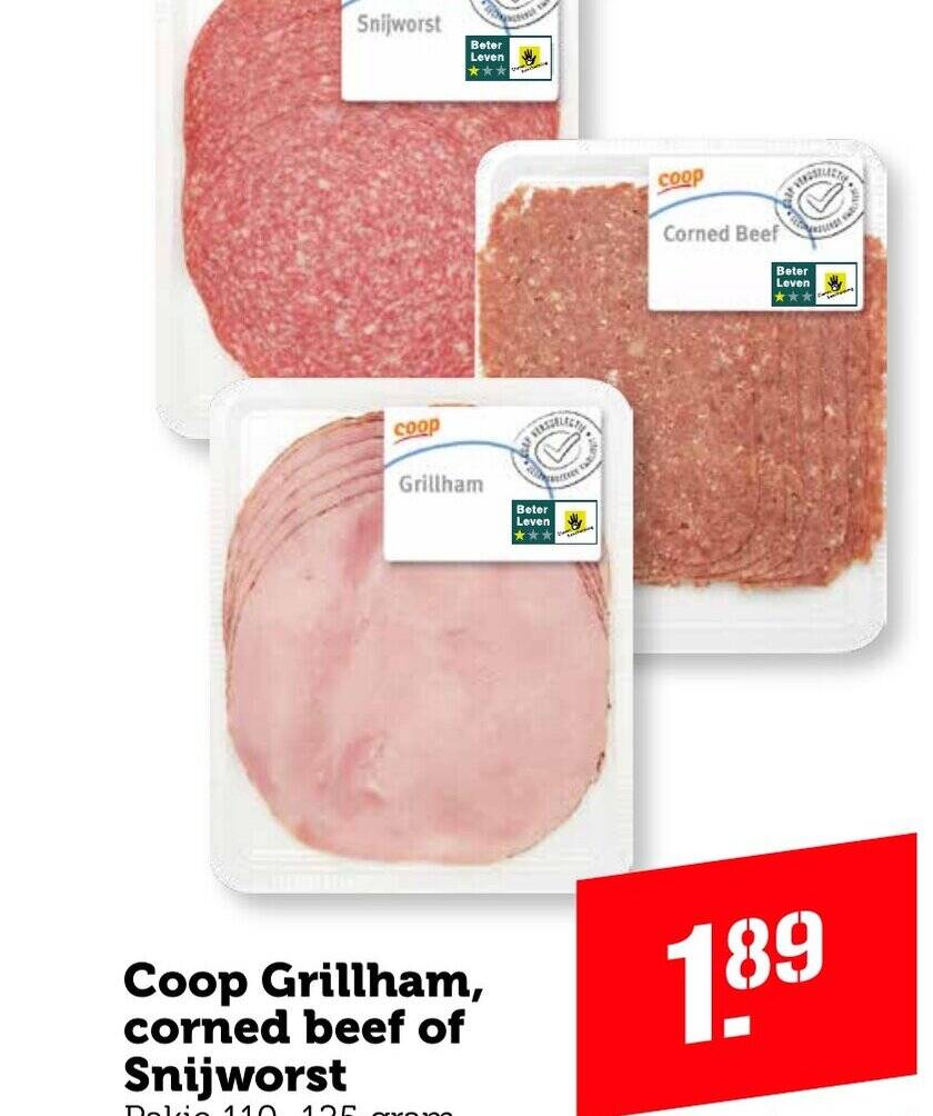 Grillham Corned Beef Of Snijworst Gram Per Pakje Aanbieding