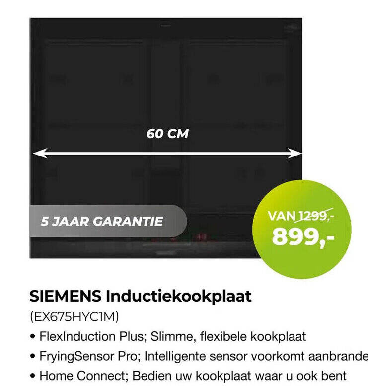 SIEMENS Inductiekookplaat EX675HYCIM Aanbieding Bij EP Beerepoot