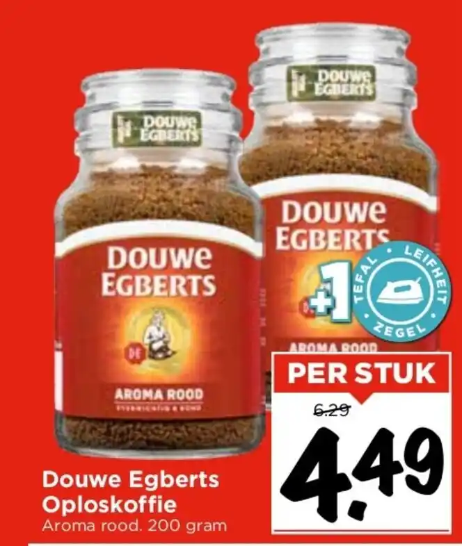 Douwe Egberts Oploskoffie Aroma Rood 200 Gram Aanbieding Bij Vomar