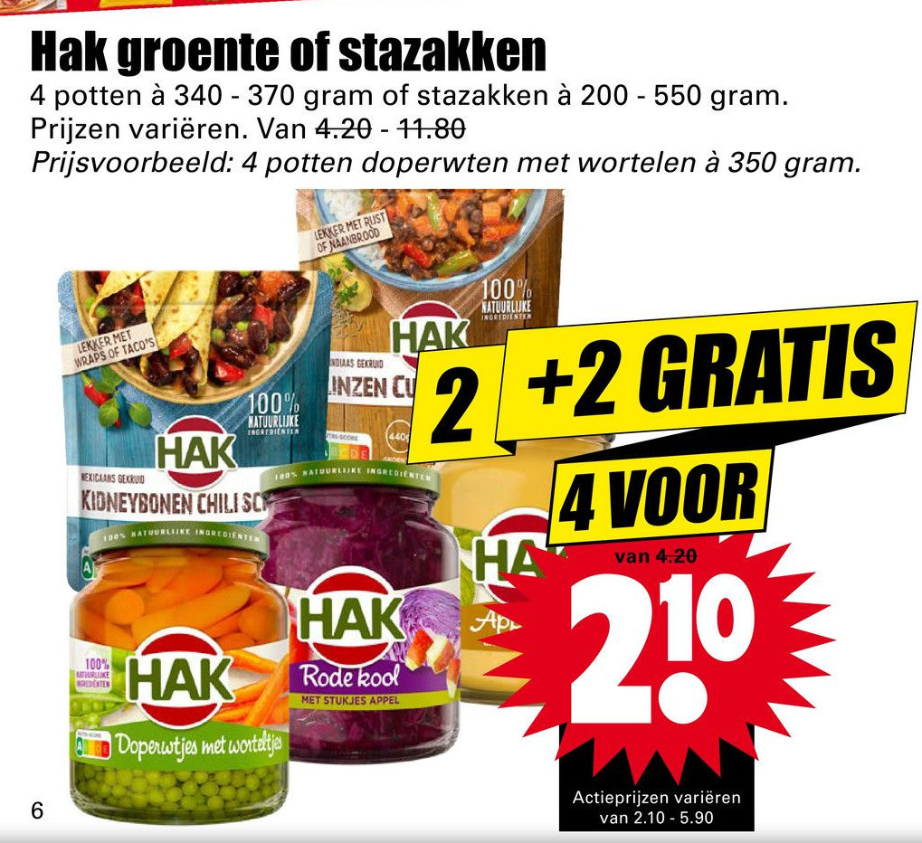 Hak Groente Of Stazakken Aanbieding Bij Dirk