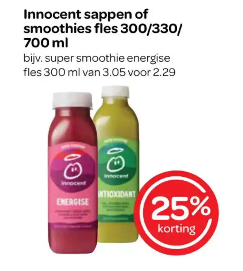 Innocent Sappen Of Smoothies Fles Ml Aanbieding Bij Spar