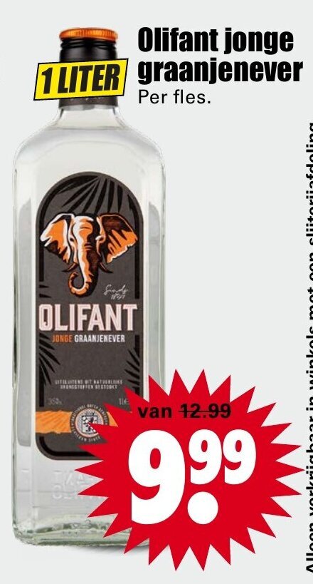 Olifant Jonge Graanjenever 1L Aanbieding Bij Dirk