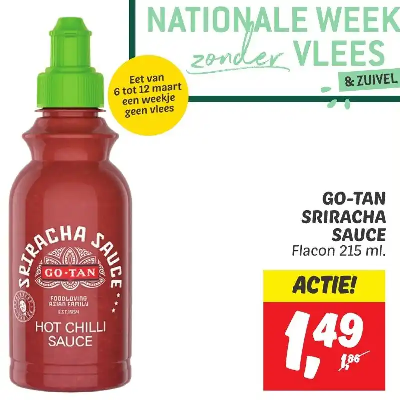 Go Tan Sriracha Sauce Flacon Ml Aanbieding Bij Dekamarkt