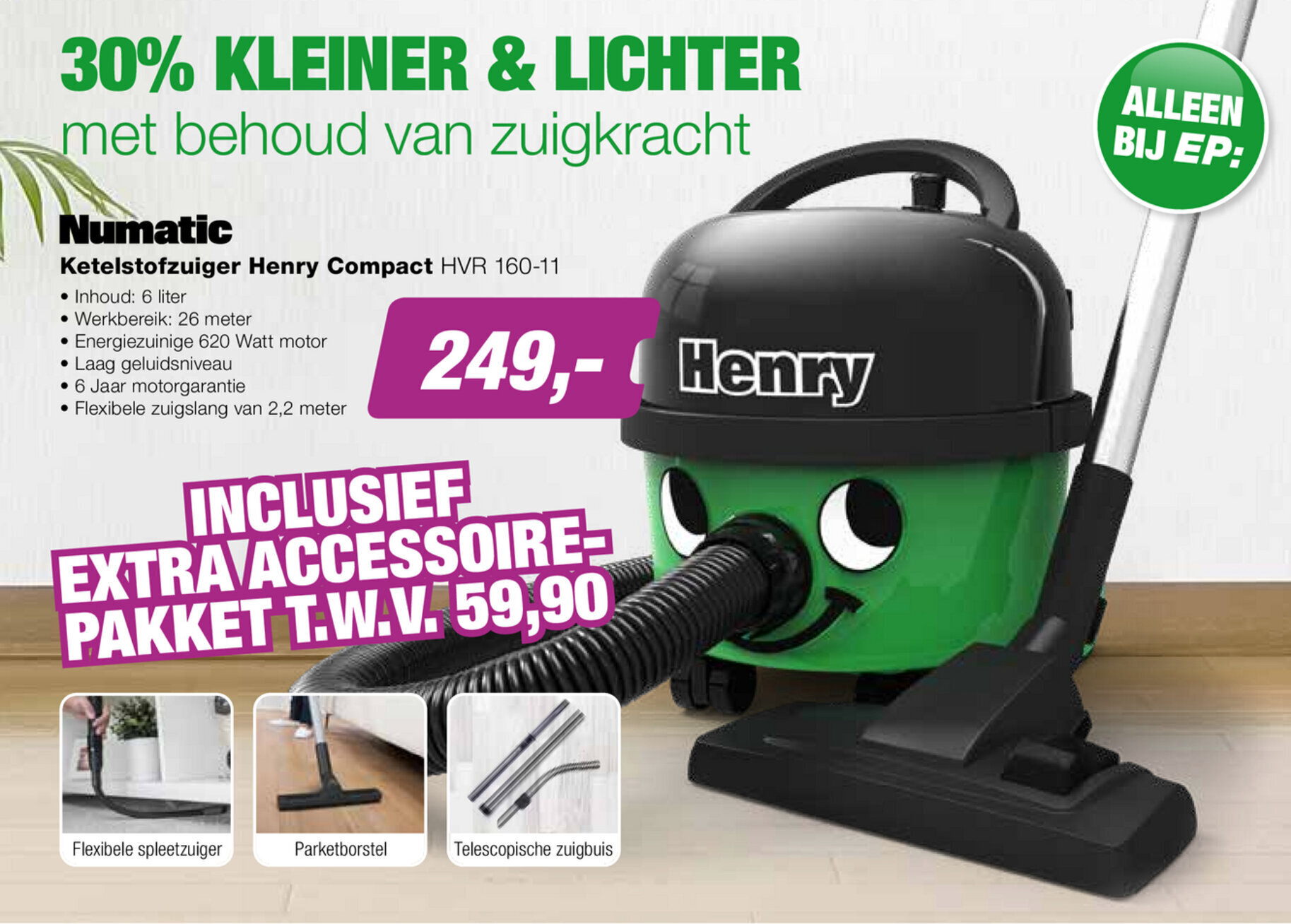 Ketelstofzuiger Henry Compact Aanbieding Bij Ep