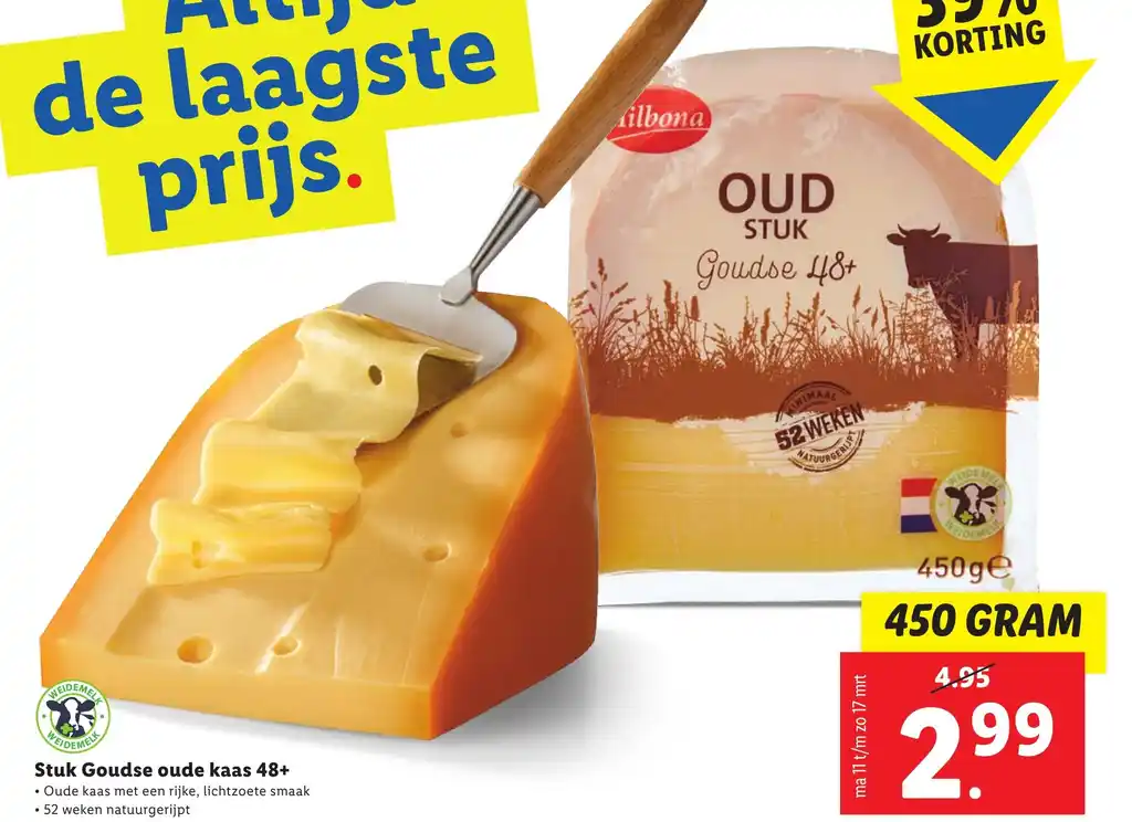 Stuk Goudse Oude Kaas 48 450 Gram Aanbieding Bij Lidl