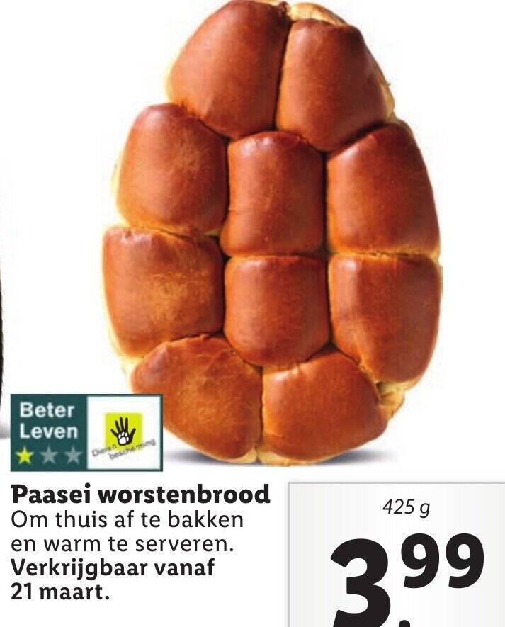 Paasei Worstenbrood G Aanbieding Bij Lidl