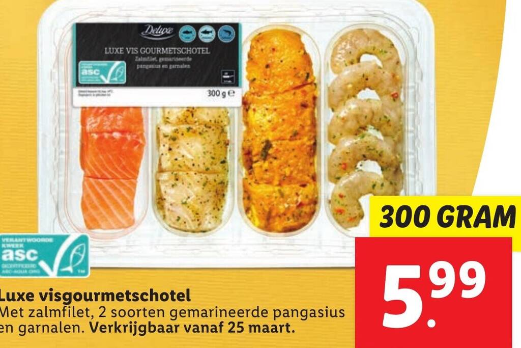 Luxe Visgourmetschotel Gram Aanbieding Bij Lidl