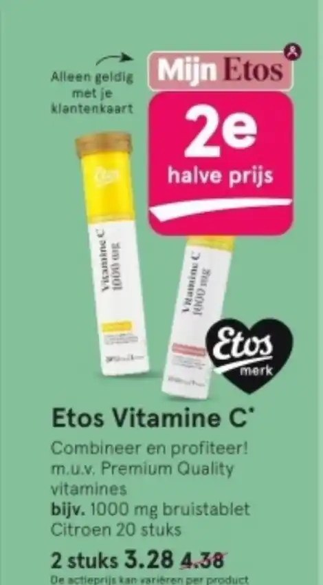 Vitamine C Mg Bruistablet Citroen Stuks Aanbieding Bij Etos